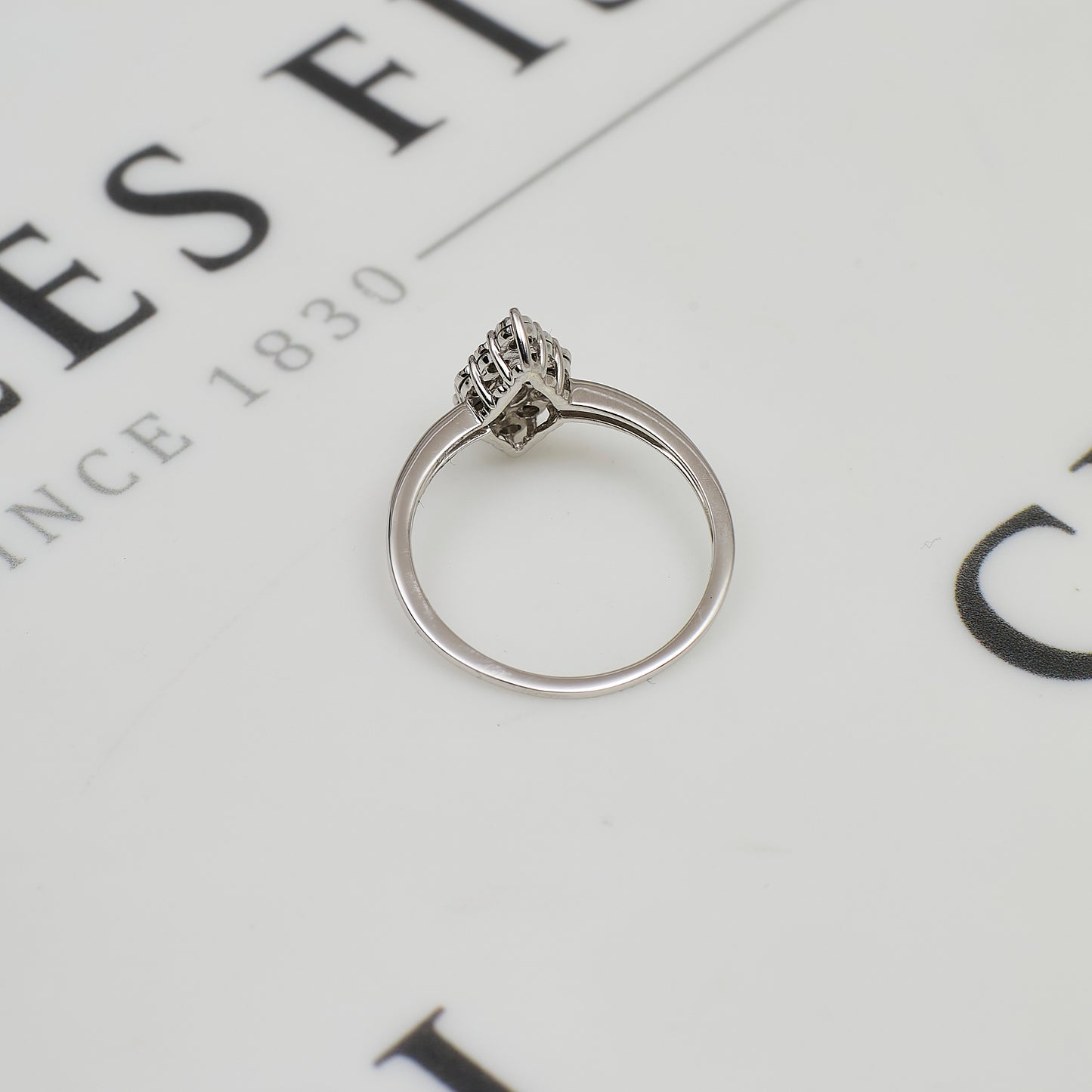 Pre-Owned 9ct White Gold Rhombus Shape Diamond Cluster Ring