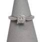 Pre-Owned 9ct White Gold 9 Diamond Square Design Ring Size K