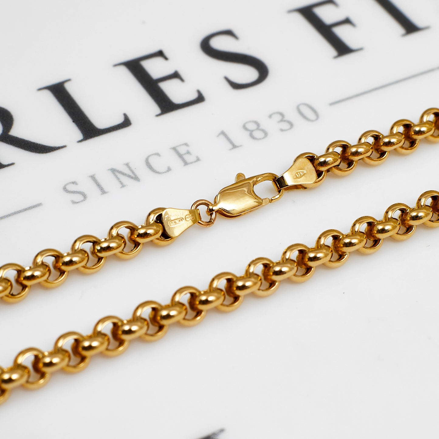 Pre-Owned 9ct Gold Belcher Chain Necklace 18 Inch