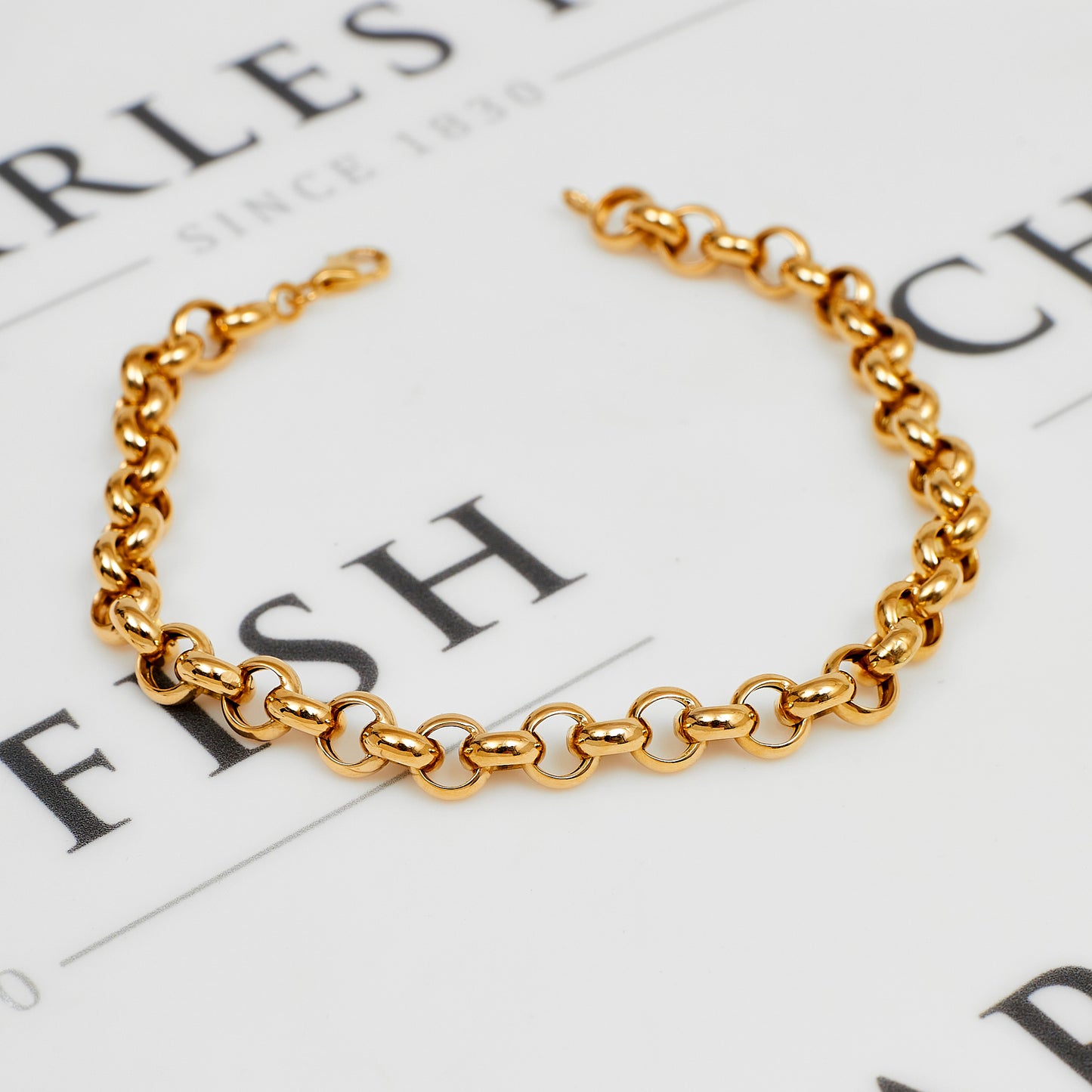 Pre-Owned 18ct Gold 6mm Belcher Chain Bracelet 8 Inch