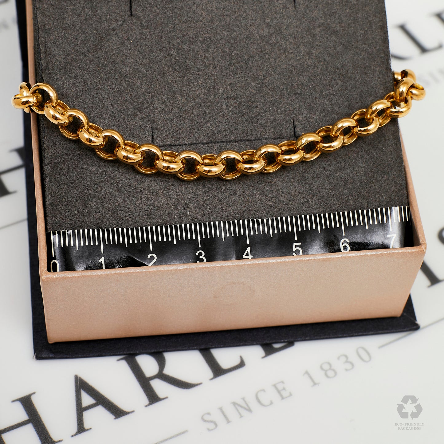 Pre-Owned 18ct Gold 6mm Belcher Chain Bracelet 8 Inch