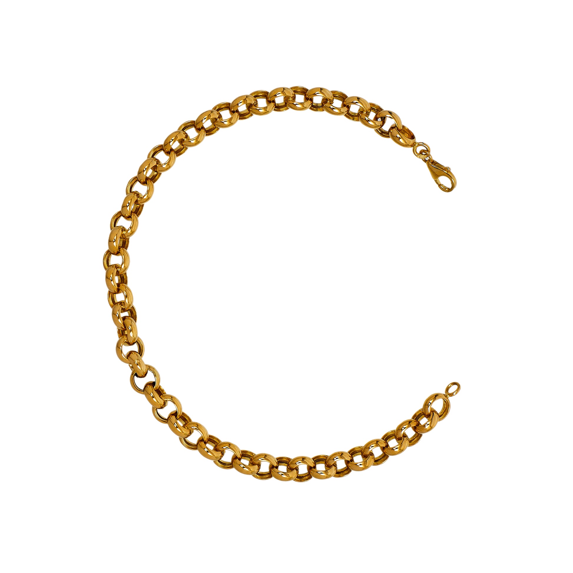 Pre-Owned 18ct Gold 6mm Belcher Chain Bracelet 8 Inch