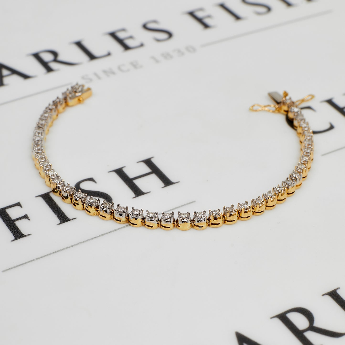Pre-Owned 14ct Gold 0.75ct Diamond Tennis Bracelet 7 Inch