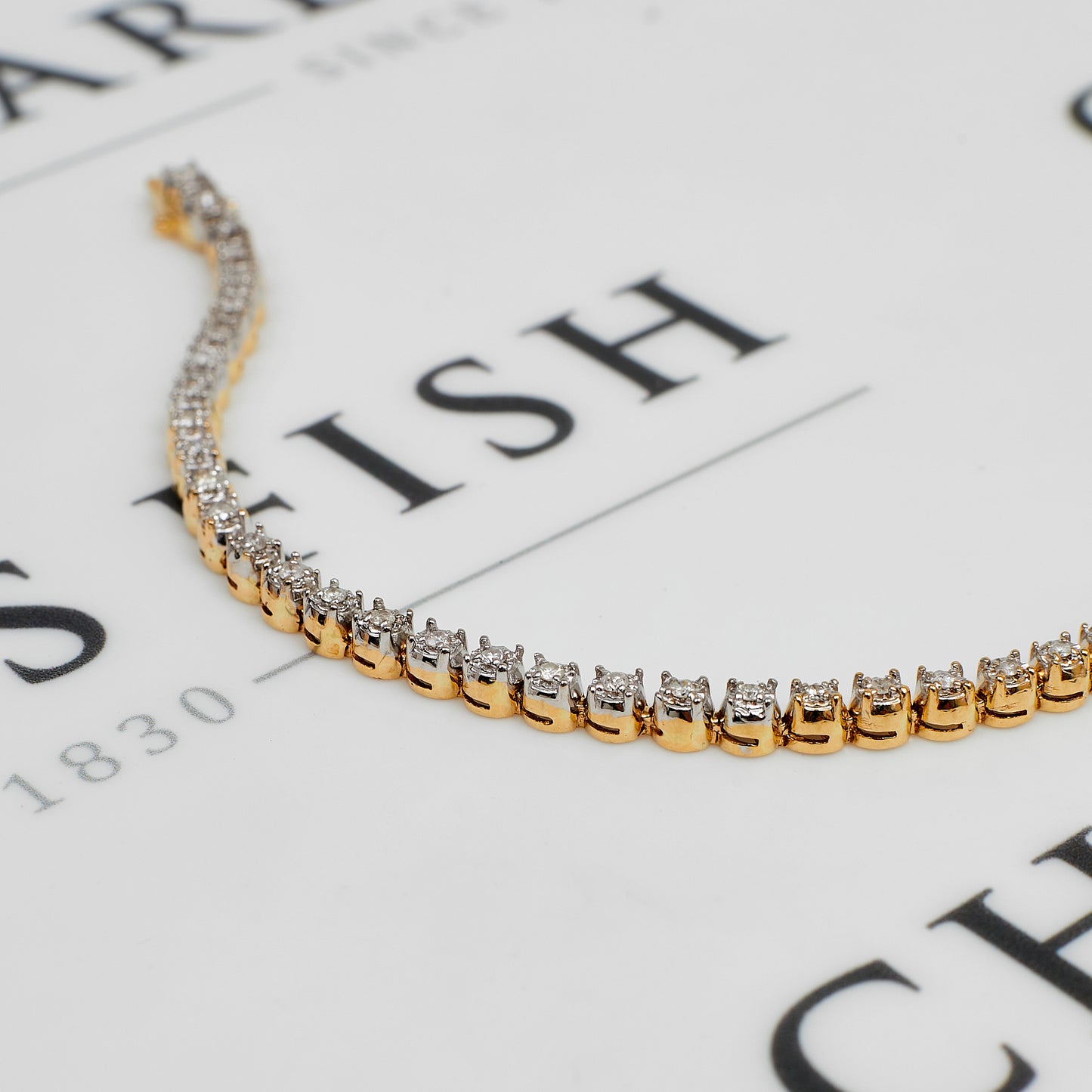 Pre-Owned 14ct Gold 0.75ct Diamond Tennis Bracelet 7 Inch