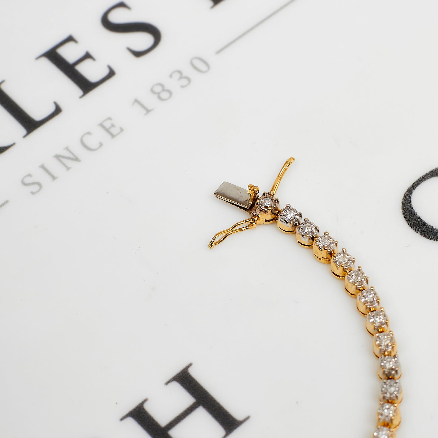 Pre-Owned 14ct Gold 0.75ct Diamond Tennis Bracelet 7 Inch