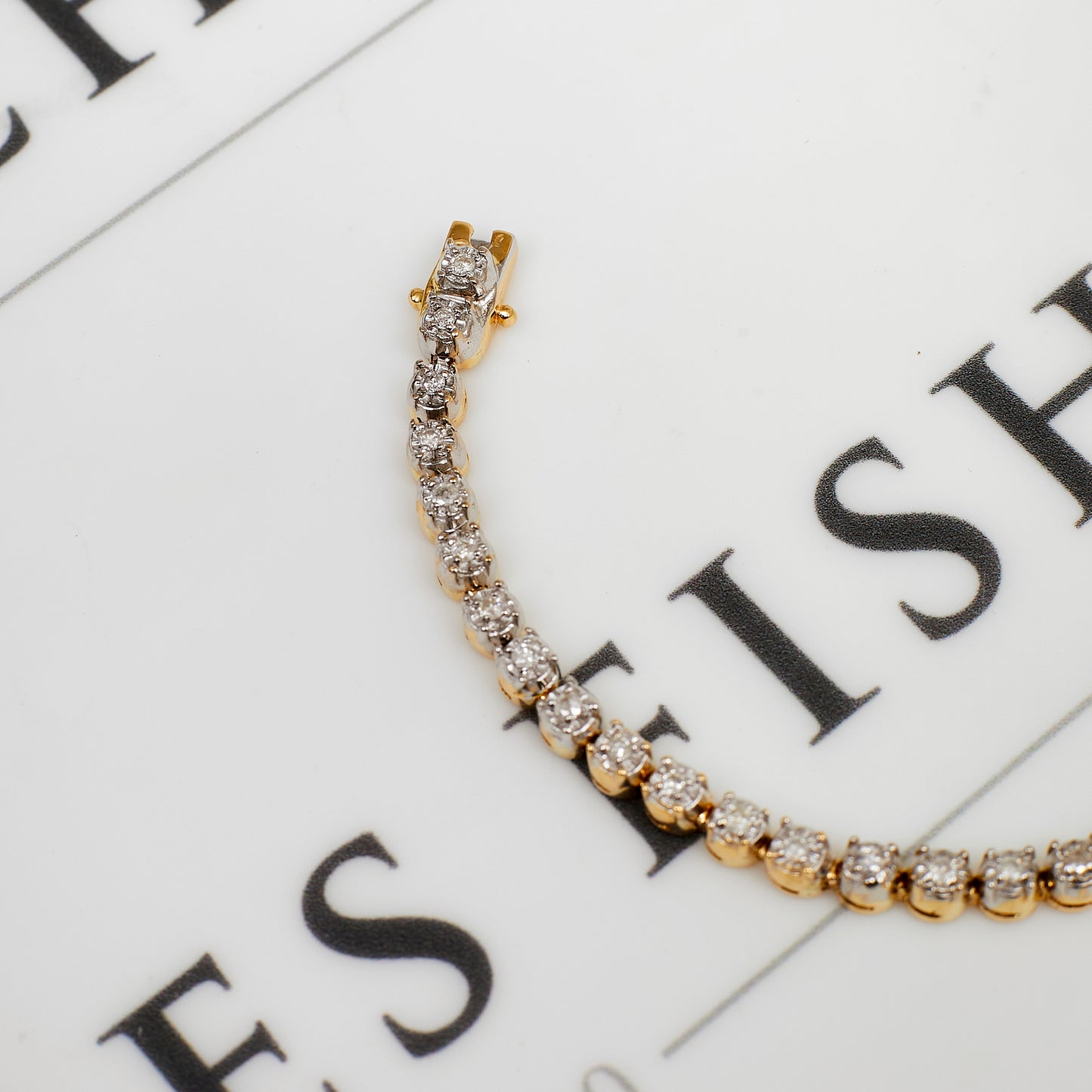 Pre-Owned 14ct Gold 0.75ct Diamond Tennis Bracelet 7 Inch