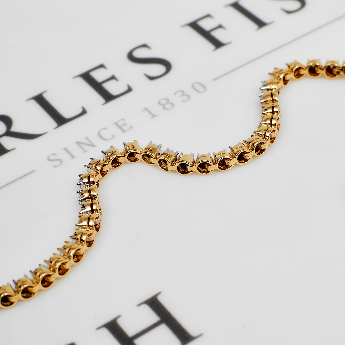 Pre-Owned 14ct Gold 0.75ct Diamond Tennis Bracelet 7 Inch