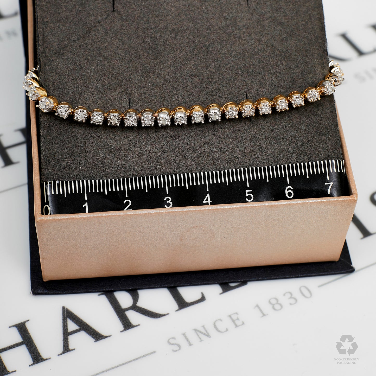 Pre-Owned 14ct Gold 0.75ct Diamond Tennis Bracelet 7 Inch