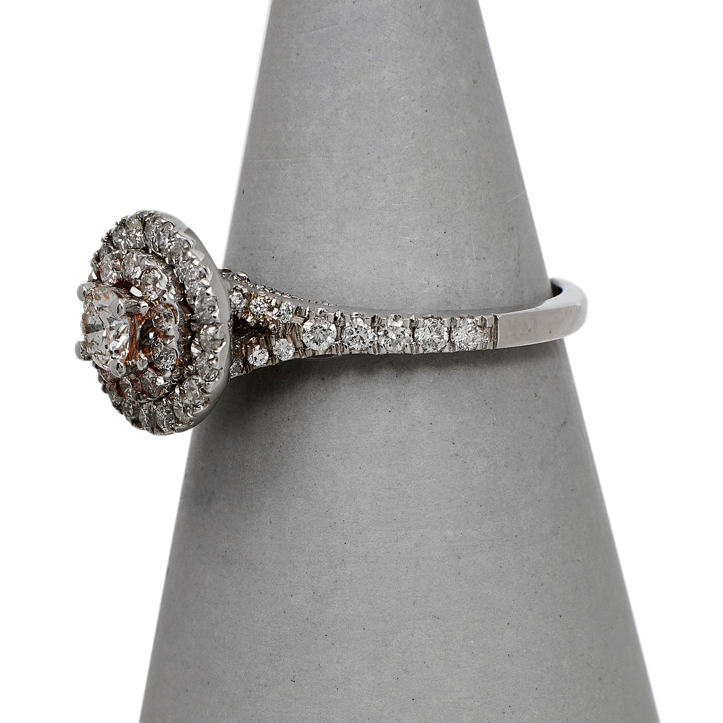 Pre-Owned 14ct White Gold Diamond Cluster Ring Size N