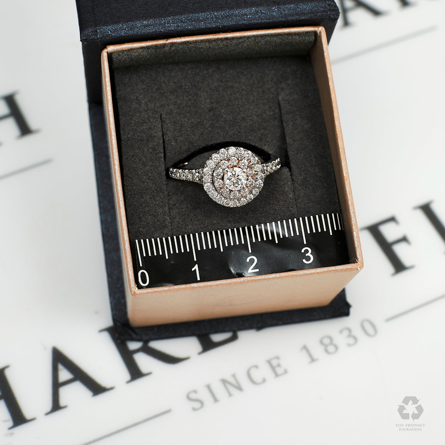 Pre-Owned 14ct White Gold Diamond Cluster Ring Size N