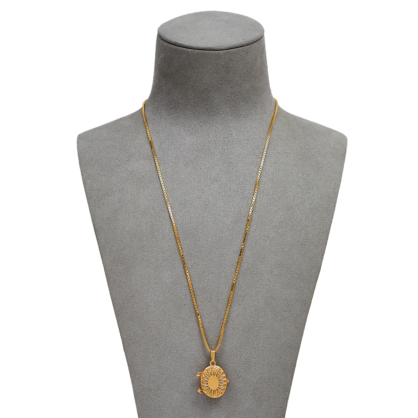 Pre-Owned 14ct Gold Wicker Basket Locket & Chain