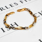 Pre-Owned 14ct Gold 2 Tone Link Chain Bracelet 8 Inch