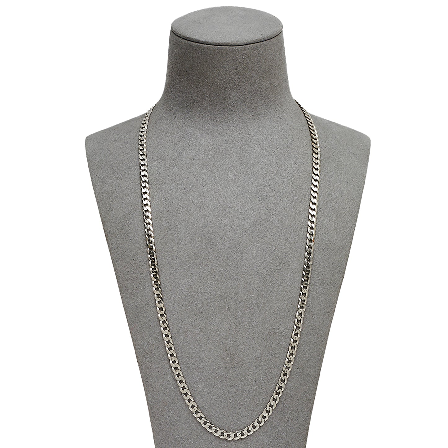 Pre-Owned 14ct White Gold Curb Chain Necklace 24 Inch