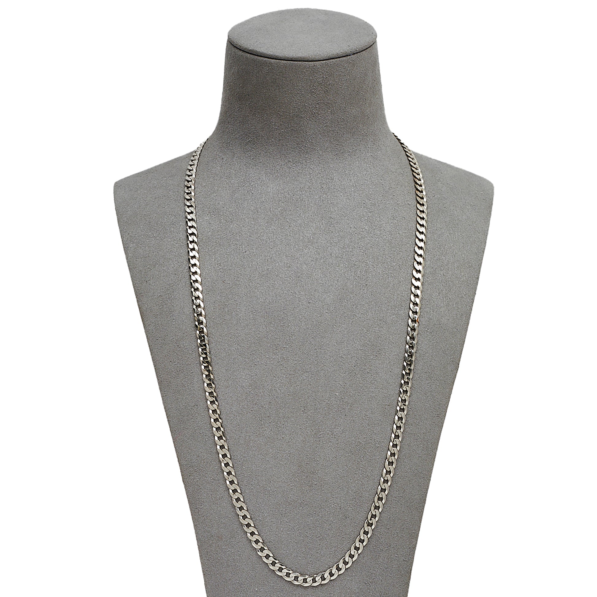 Pre-Owned 14ct White Gold Curb Chain Necklace 24 Inch