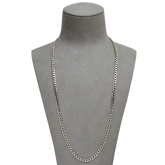 Pre-Owned 14ct White Gold Curb Chain Necklace 24 Inch