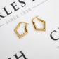 Pre-Owned 14ct Gold Rhombus Shape Creole Earrings