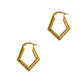Pre-Owned 14ct Gold Rhombus Shape Creole Earrings