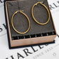 Pre-Owned 14ct Gold Greek Key Oval Creole Hoop Earrings