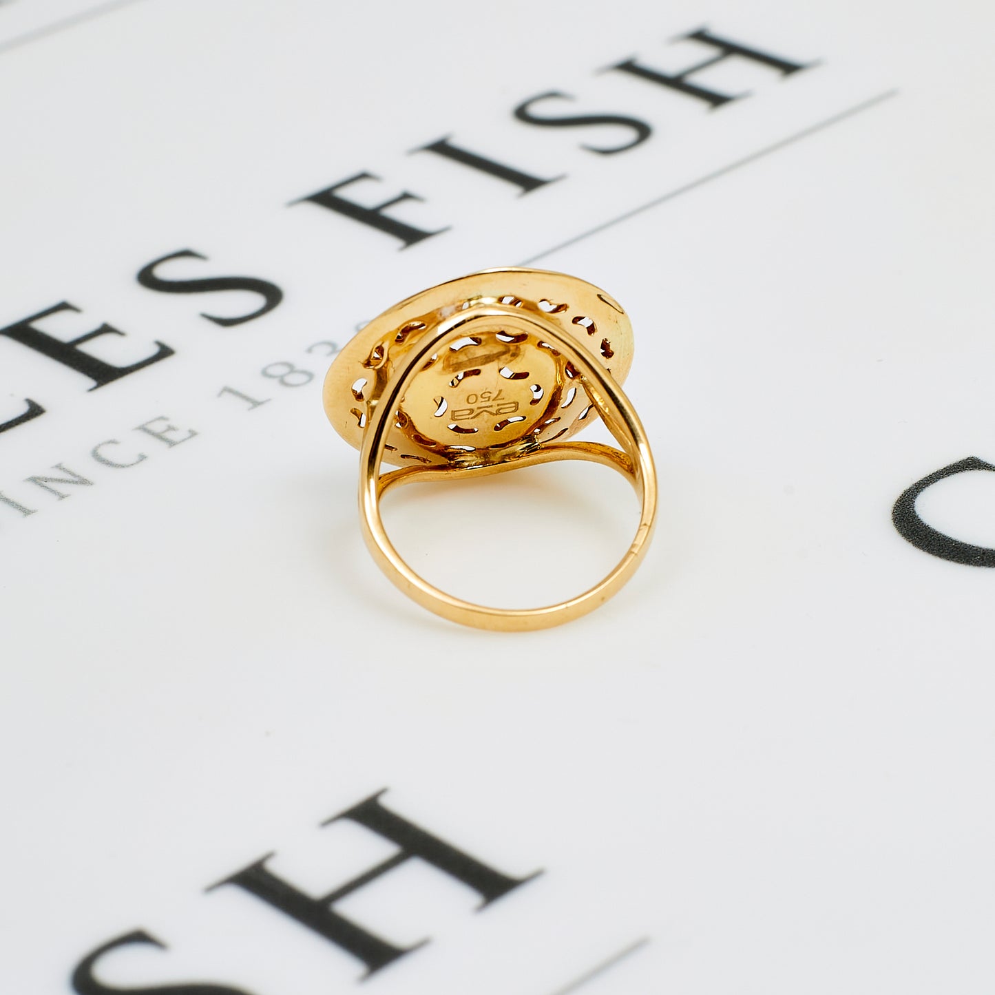 Pre-Owned 18ct Gold Filigree Rose Design Ring Size N