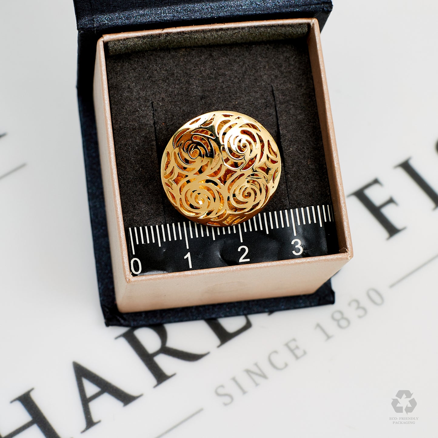 Pre-Owned 18ct Gold Filigree Rose Design Ring Size N