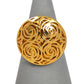 Pre-Owned 18ct Gold Filigree Rose Design Ring Size N