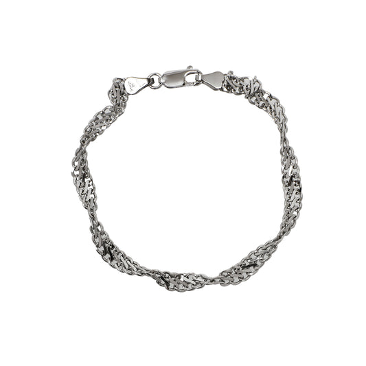 Pre-Owned 9ct White Gold Figure of 8 Twist Bracelet 8 Inch