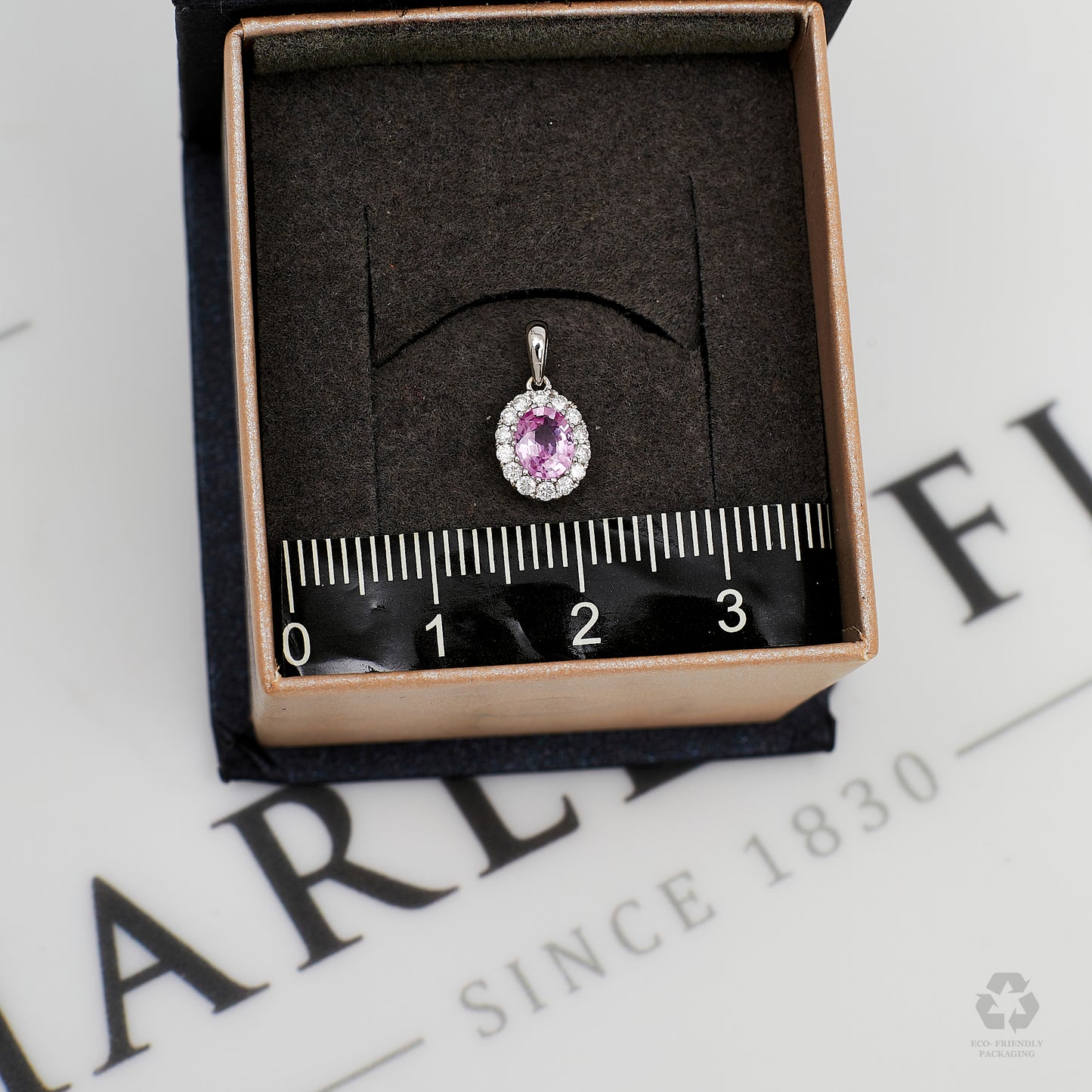 Pre-Owned 18ct White Gold Pink Sapphire & Diamond Pendant