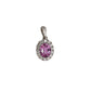 Pre-Owned 18ct White Gold Pink Sapphire & Diamond Pendant