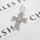 Pre-Owned 9ct White Gold & CZ Cross Pendant