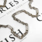 Pre-Owned 9ct White Gold Hollow Rectangle Chain Necklace