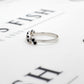 Pre-Owned 9ct White Gold CZ & Sapphire Zigzag Ring Size O