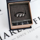 Pre-Owned 9ct White Gold CZ & Sapphire Zigzag Ring Size O
