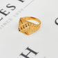 Pre-Owned 22ct Gold Mens Patterned Square Signet Ring Size X