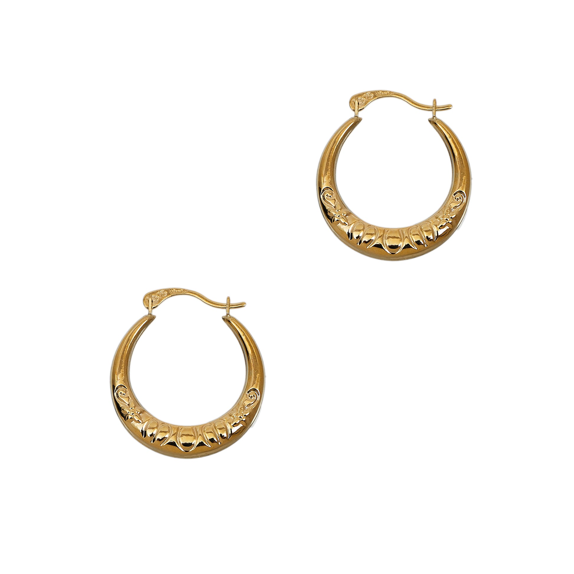Pre-Owned 9ct Gold MUM Creole Hoop Earrings