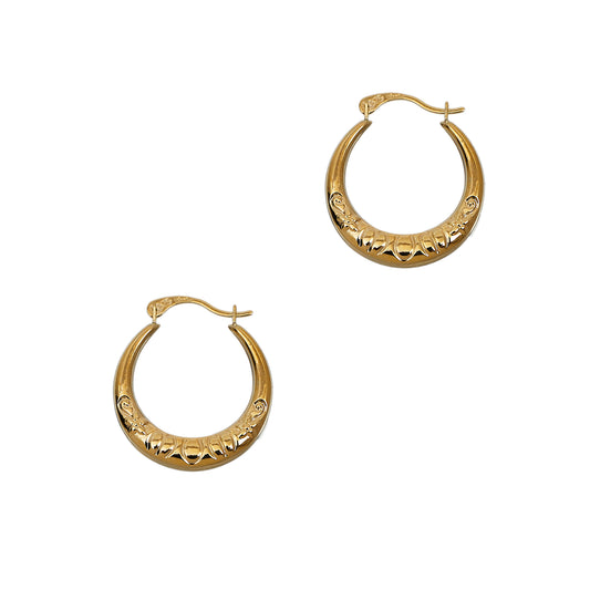 Pre-Owned 9ct Gold MUM Creole Hoop Earrings