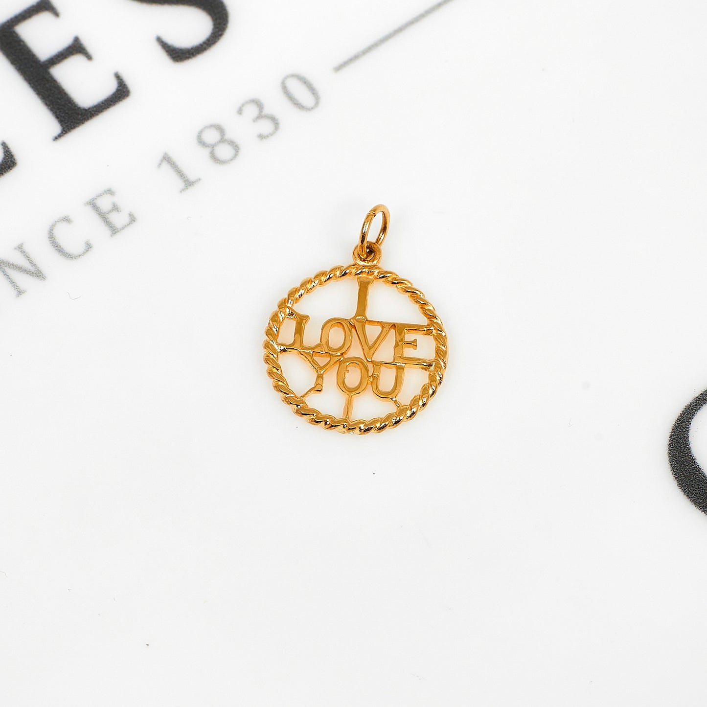 Pre-Owned 9ct Gold I Love You Pendant 22mm x 16mm