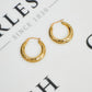 Pre-Owned 9ct Gold Swirl Pattern Creole Hoop Earrings