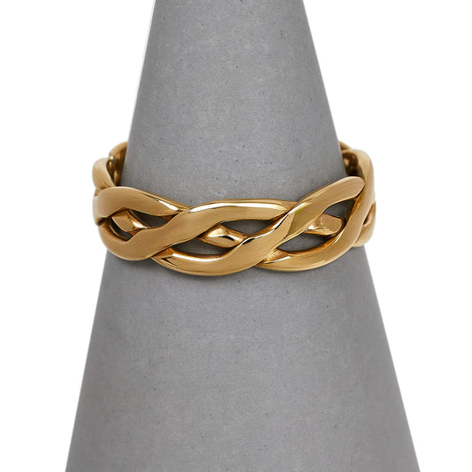 Pre-Owned 9ct Gold Twist Band Ring Size S