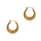 Pre-Owned 9ct Gold Scalloped Edge Creole Hoop Earrings