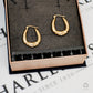 Pre-Owned 9ct Gold Oval Twist Design Creole Hoop Earrings