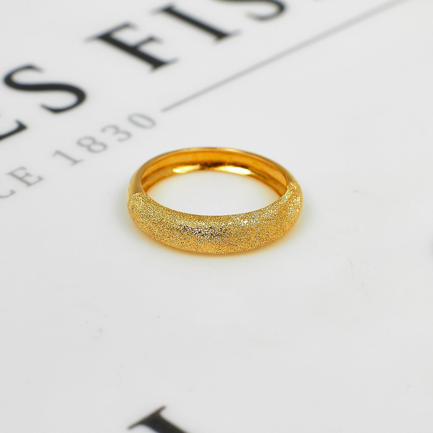 Pre-Owned 9ct Gold Sand Blasted Band Ring Size O.5