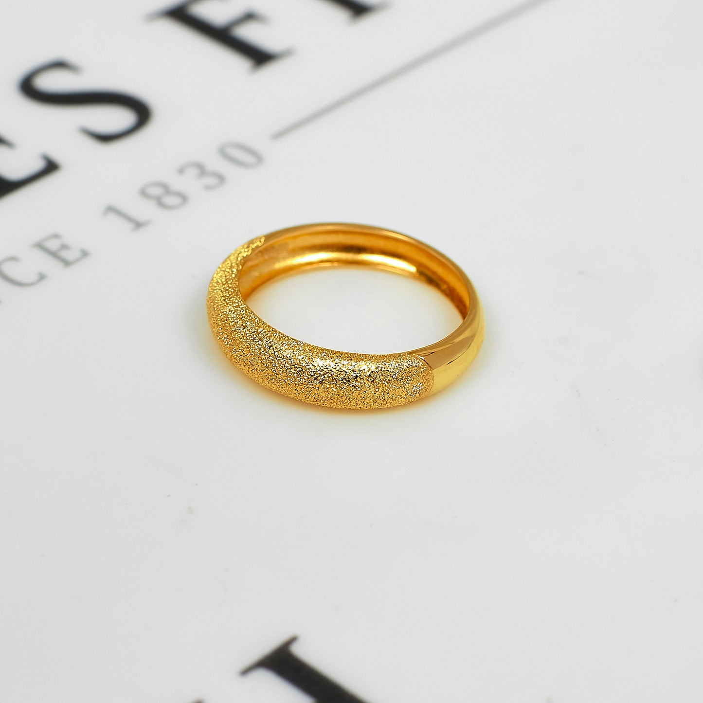 Pre-Owned 9ct Gold Sand Blasted Band Ring Size O.5