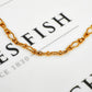 Pre-Owned 9ct Gold Hollow Rhombus Shaped Link Bracelet