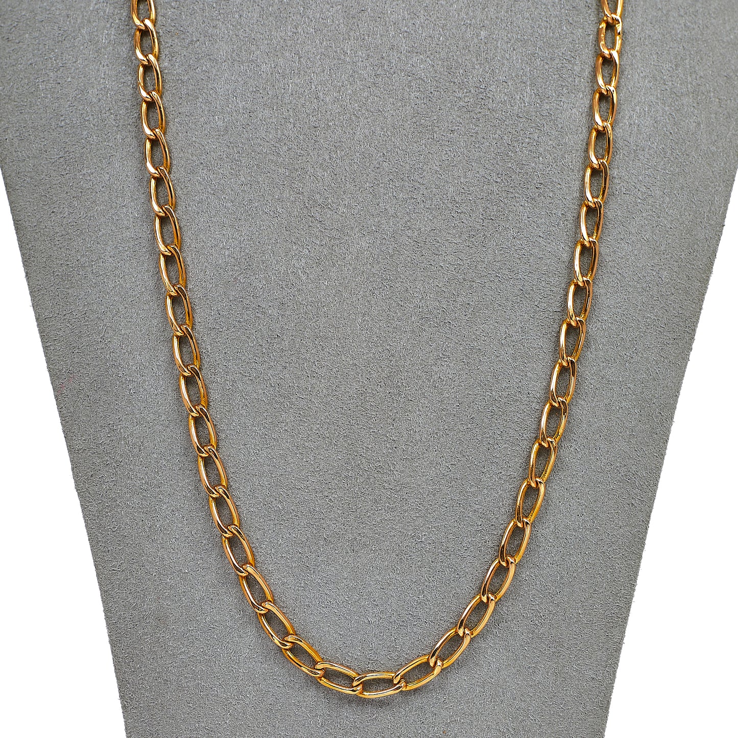 Pre-Owned 9ct Gold Hollow Oval Link Curb Chain Necklace