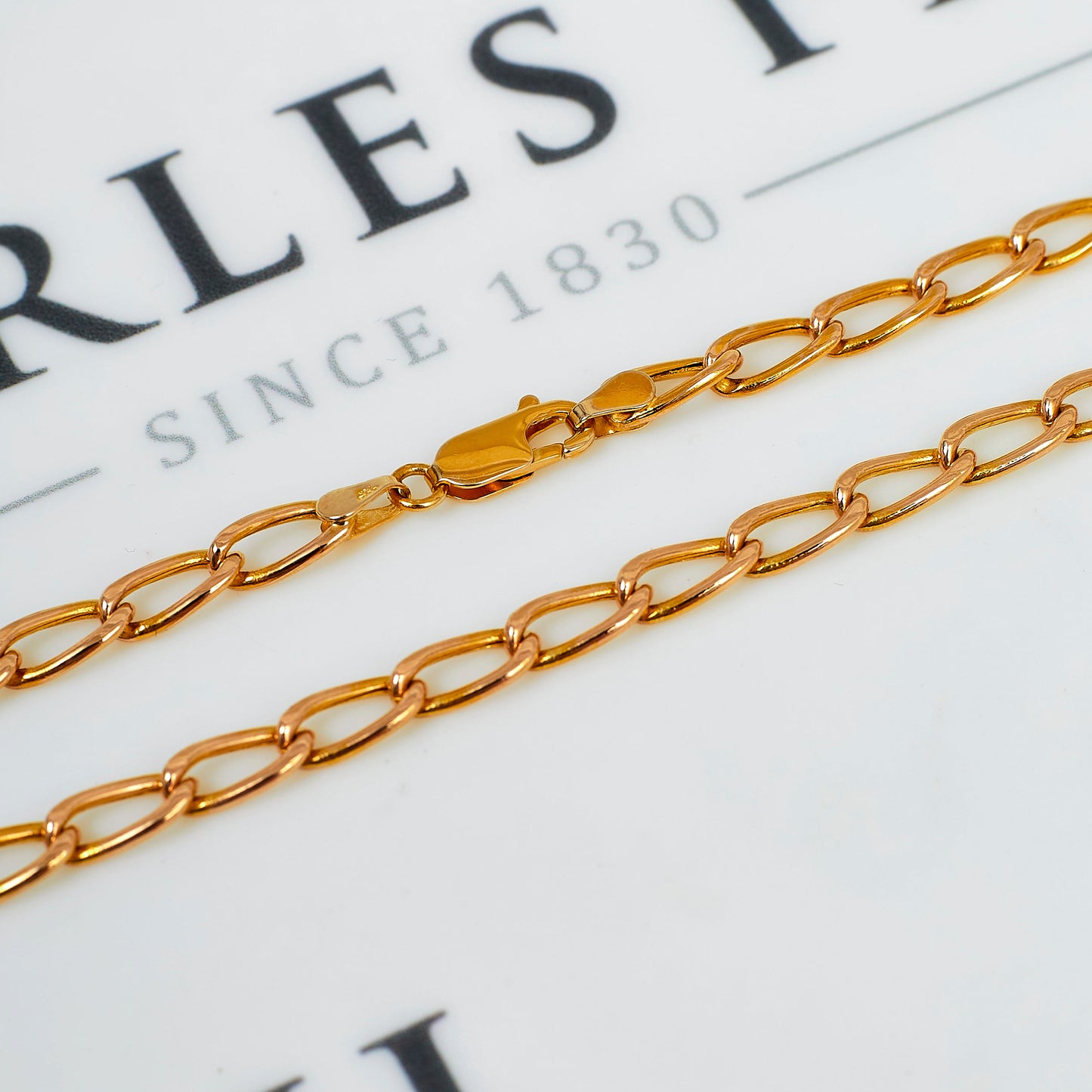 Pre-Owned 9ct Gold Hollow Oval Link Curb Chain Necklace