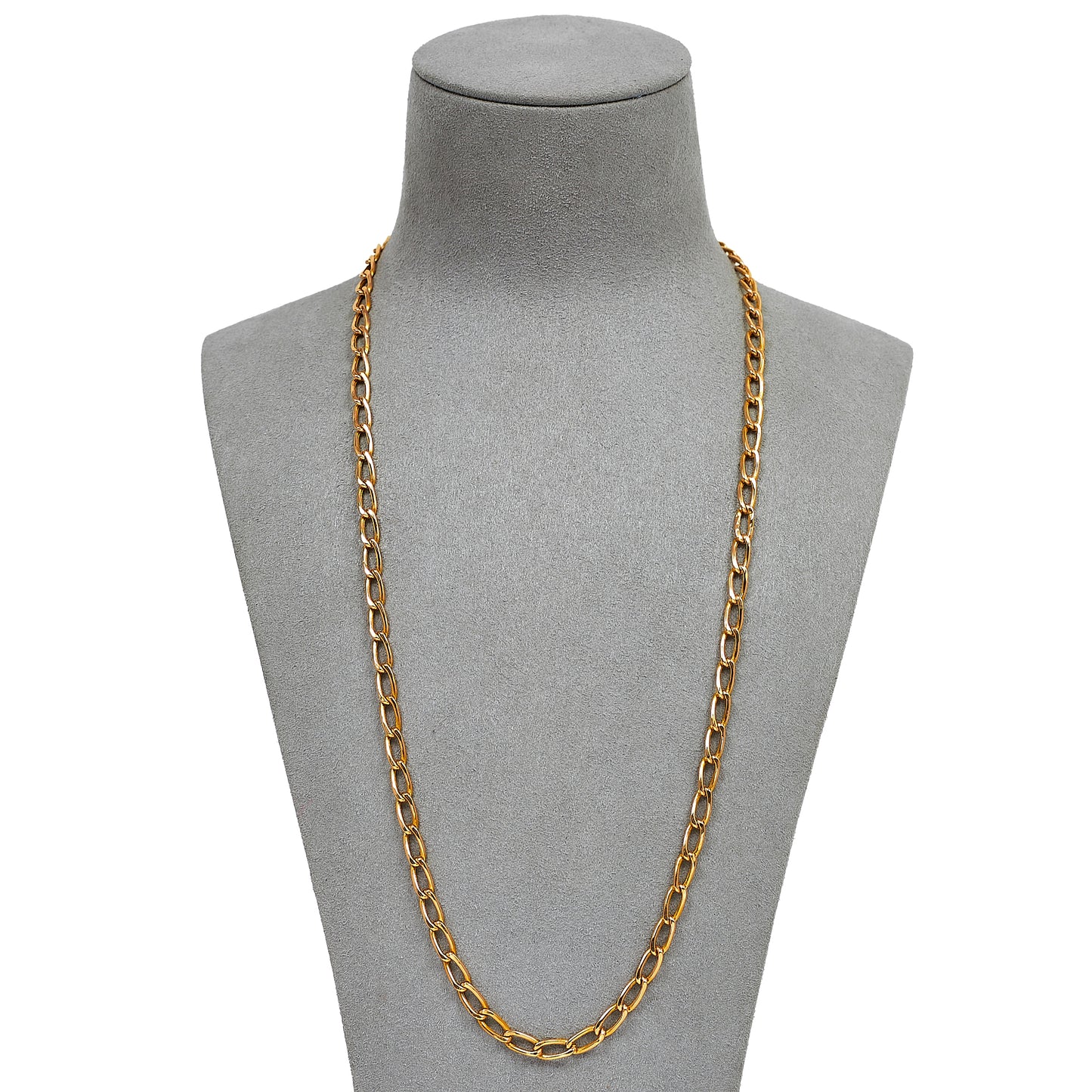 Pre-Owned 9ct Gold Hollow Oval Link Curb Chain Necklace