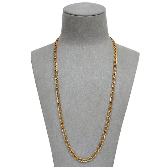 Pre-Owned 9ct Gold Hollow Oval Link Curb Chain Necklace