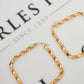 Pre-Owned 9ct Gold Rhombus Shaped Twist Creole Hoop Earrings
