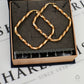 Pre-Owned 9ct Gold Rhombus Shaped Twist Creole Hoop Earrings