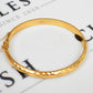 Pre-Owned 9ct Gold Patterned Hinged Bangle & Safety Chain